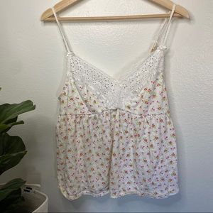 Victoria Secret Green Yellow Pink Floral Babydoll